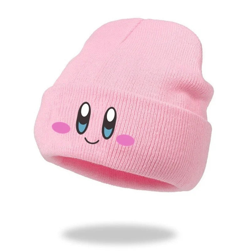 Gorros elásticos bordados com olhos grandes, gorros de caveira de malha de desenho animado feminino, chapéus quentes de hip hop para inverno, chapéus masculinos de couro de melão com friso