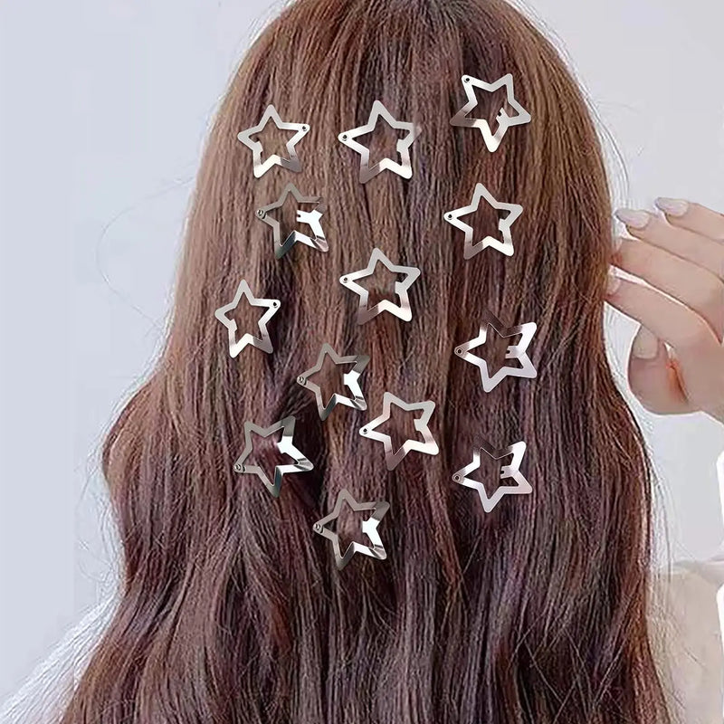 2-50 Pcs Grampos de Cabelo Estrela para Meninas Grampos de Cabelo de Metal Estrela de Filigrana Grampos de Cabelo Grampos de Cabelo Grampos de Cabelo Moda Acessórios para Cabeça